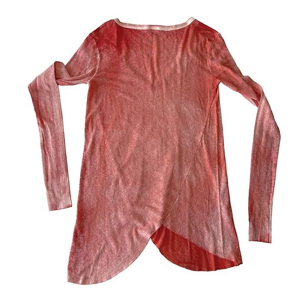 Free People We the Free Long Sleeve Peachy Salmon Color Tunic Tee NWOT Small - Picture 13 of 13
